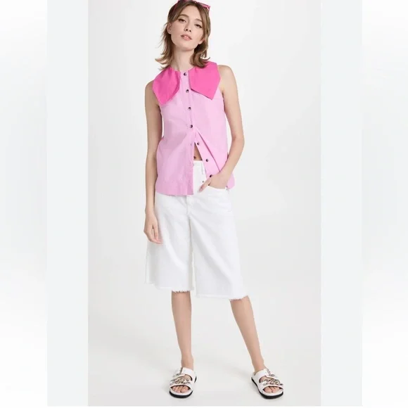 GANNI Poplin Sleeveless Shirt